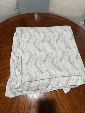 One Kings Lane Delfinia Queen Duvet Cover White Purple Florals Heavy Cotton